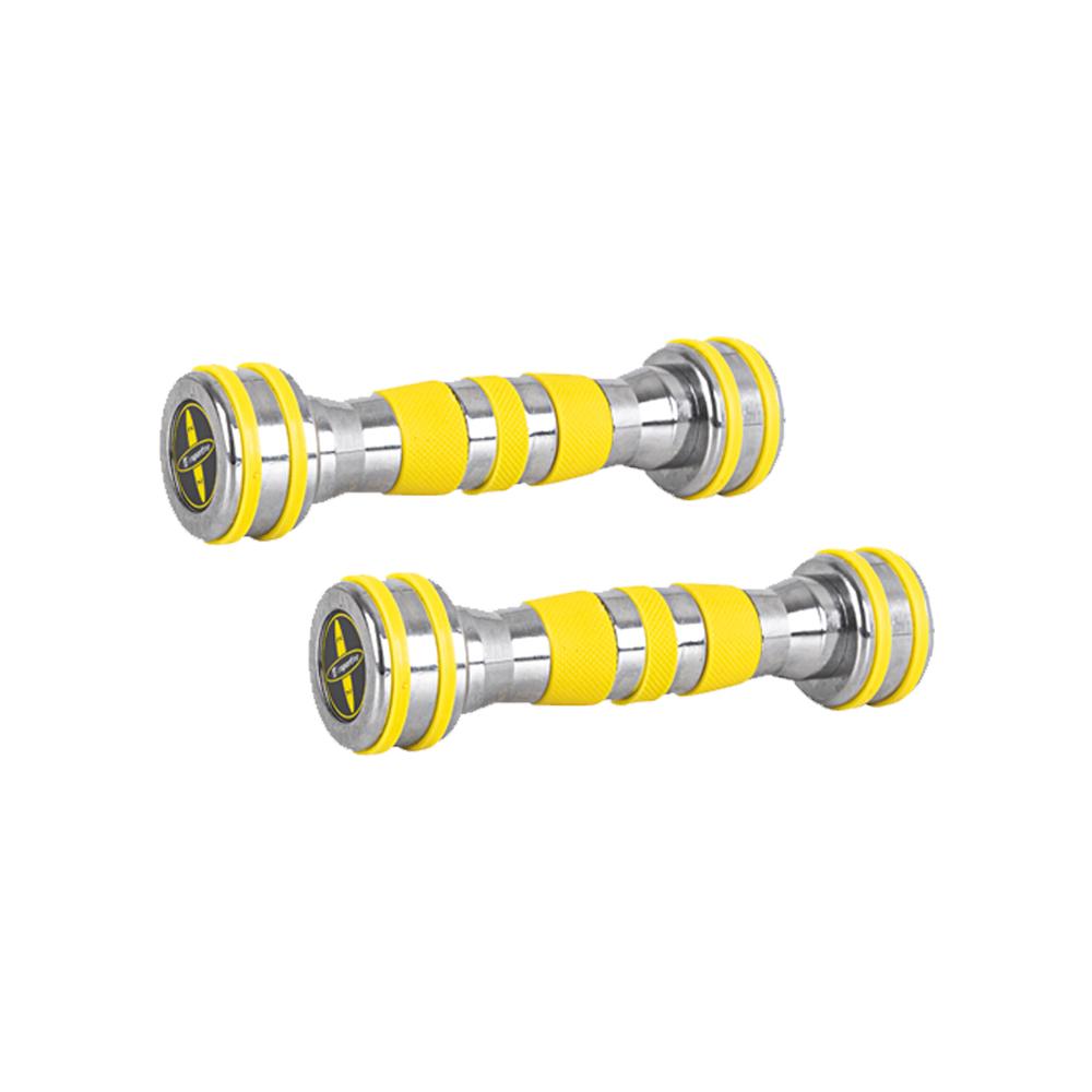 Chrome Dumbbells inSPORTline Yellsteel 2kg - 10kg - Gymzey.com