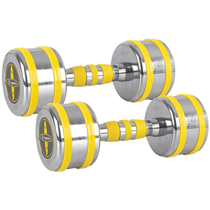 Chrome Dumbbells inSPORTline Yellsteel 2kg - 10kg - Gymzey.com