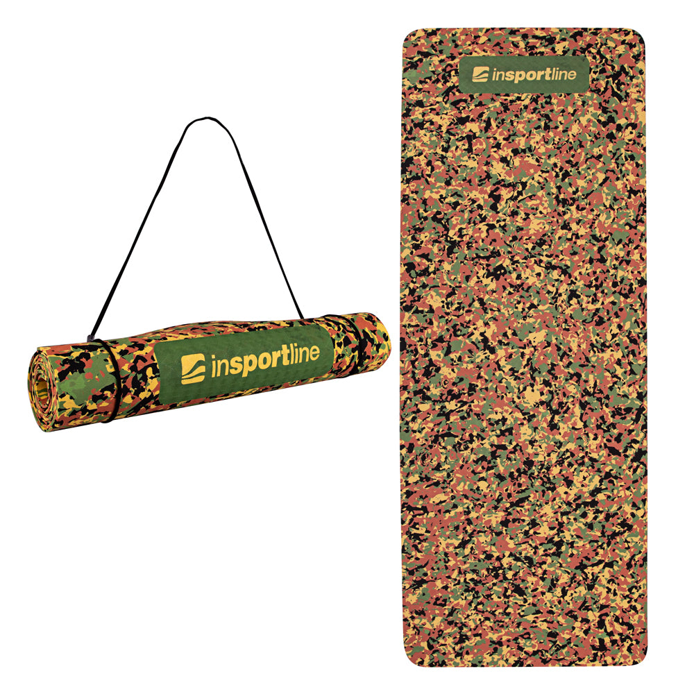 Exercise Yoga Mat 5.6ft with Shoulder Strap - Brown Camo - Gymzey.com