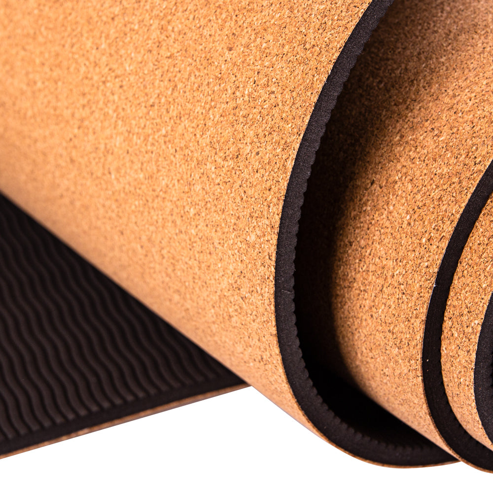 Exercise Mat Corkam, made from natural eco Cork, with shoulder strap, 5.6ft - Gymzey.com