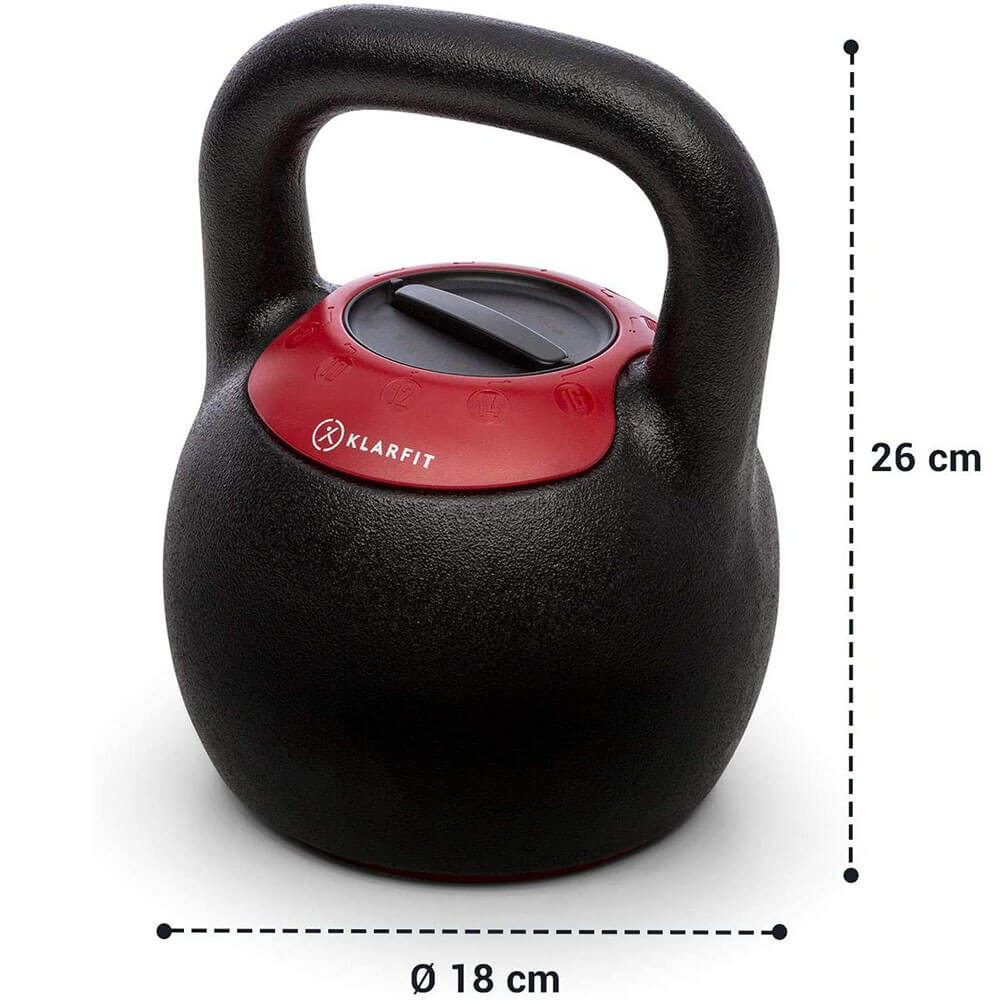 Adjustable Cast Iron Kettlebell 8-16kg Range