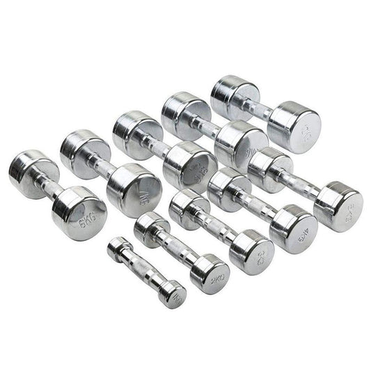 Chrome Steel Dumbbells Crossteel 1kg - 12kg - Gymzey.com