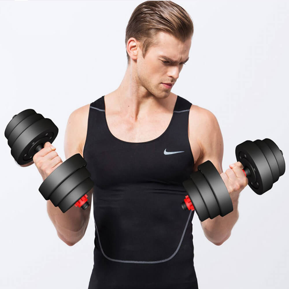 3-in-1 Adjustable Dumbbells Set 30kg with Connecting Rod